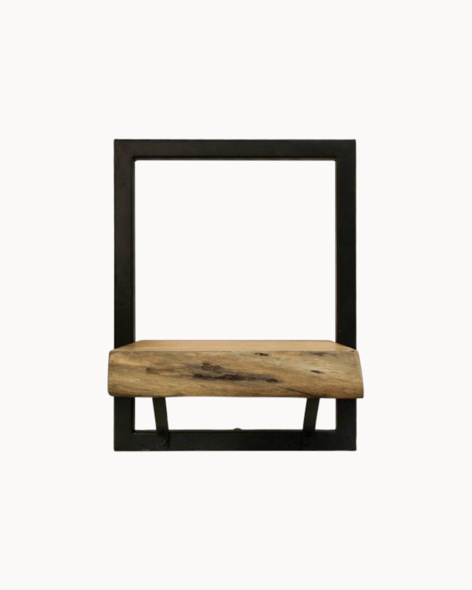 Levels Wandplank - Acaciahout & Metaal - Natuurlijk/Zwart - 25x22x32 cm