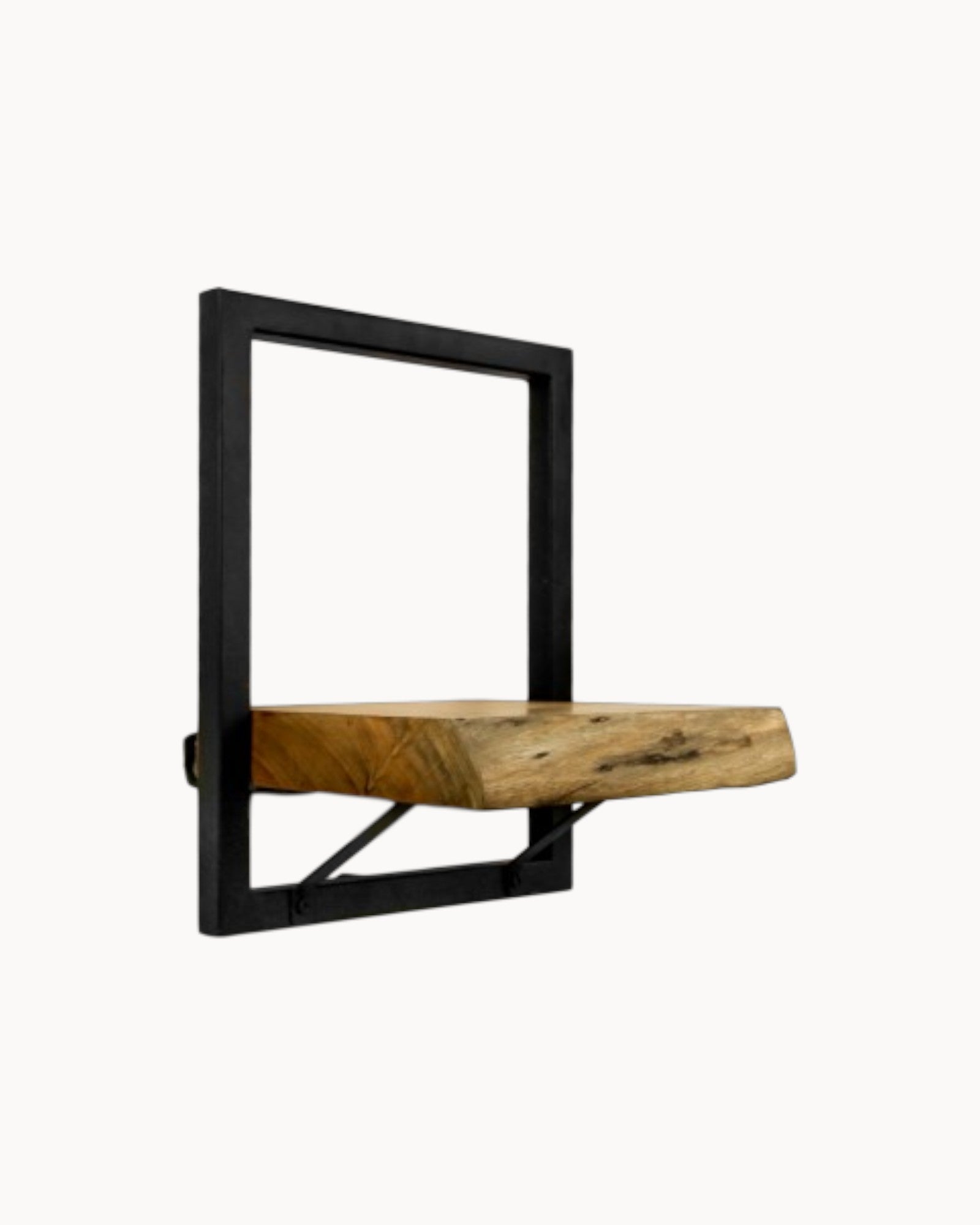 Levels Wall Shelf - Acacia Wood & Metal - Natural/Black - 25x22x32 cm