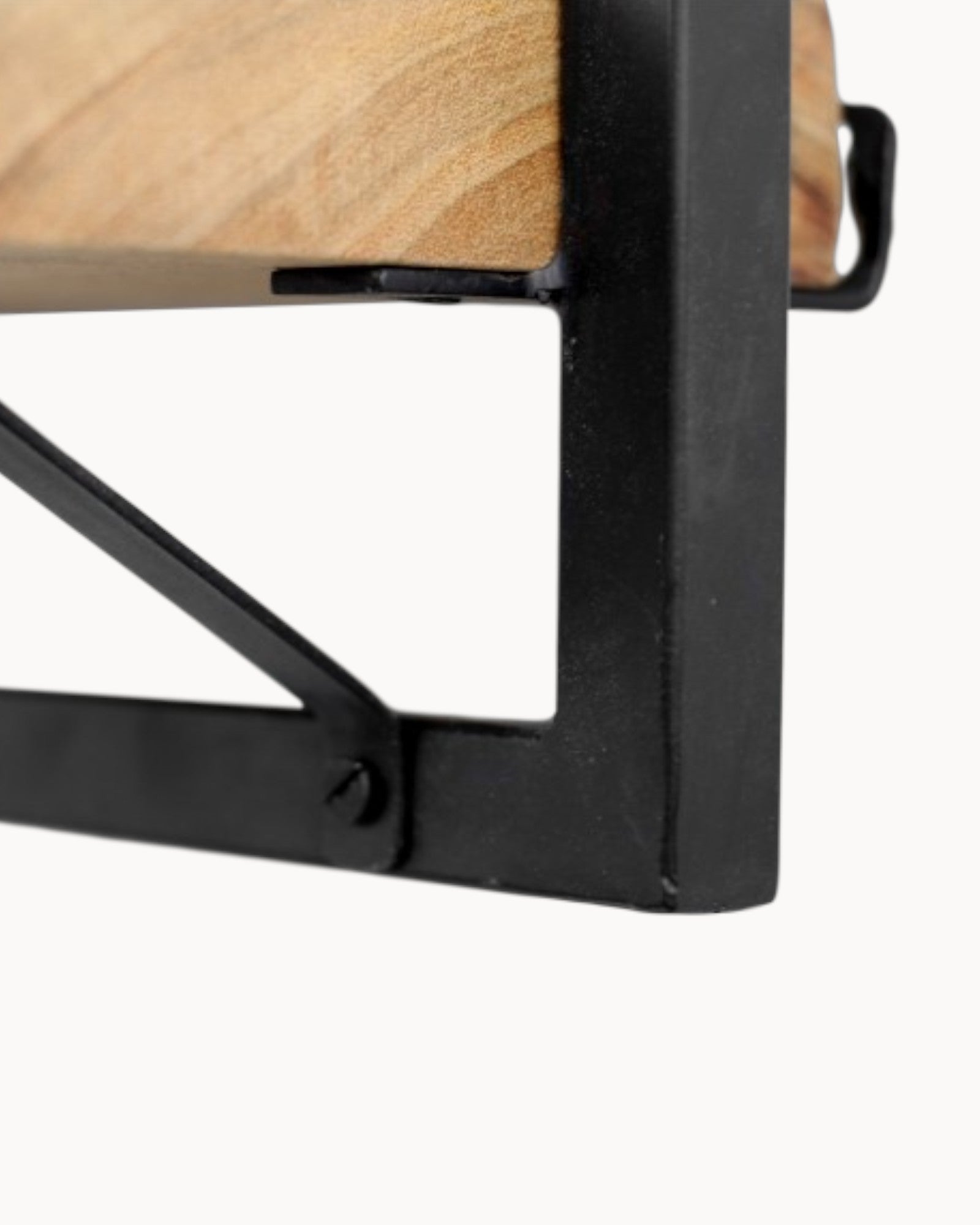 Levels Wall Shelf - Acacia Wood & Metal - Natural/Black - 25x22x32 cm