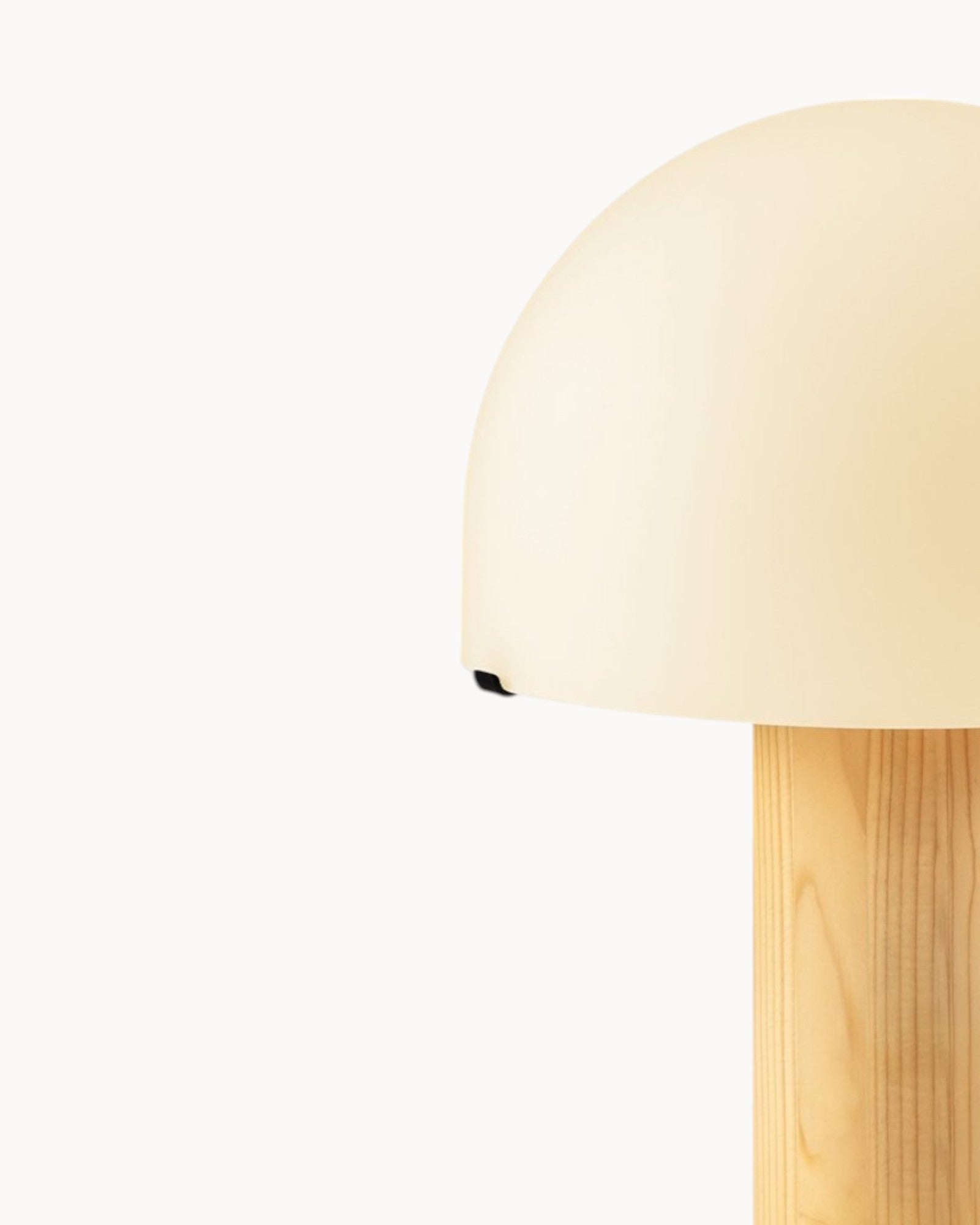 Home Sweet Home Mushroom Table Lamp - White - Glass & Wood - 23x23x28 cm