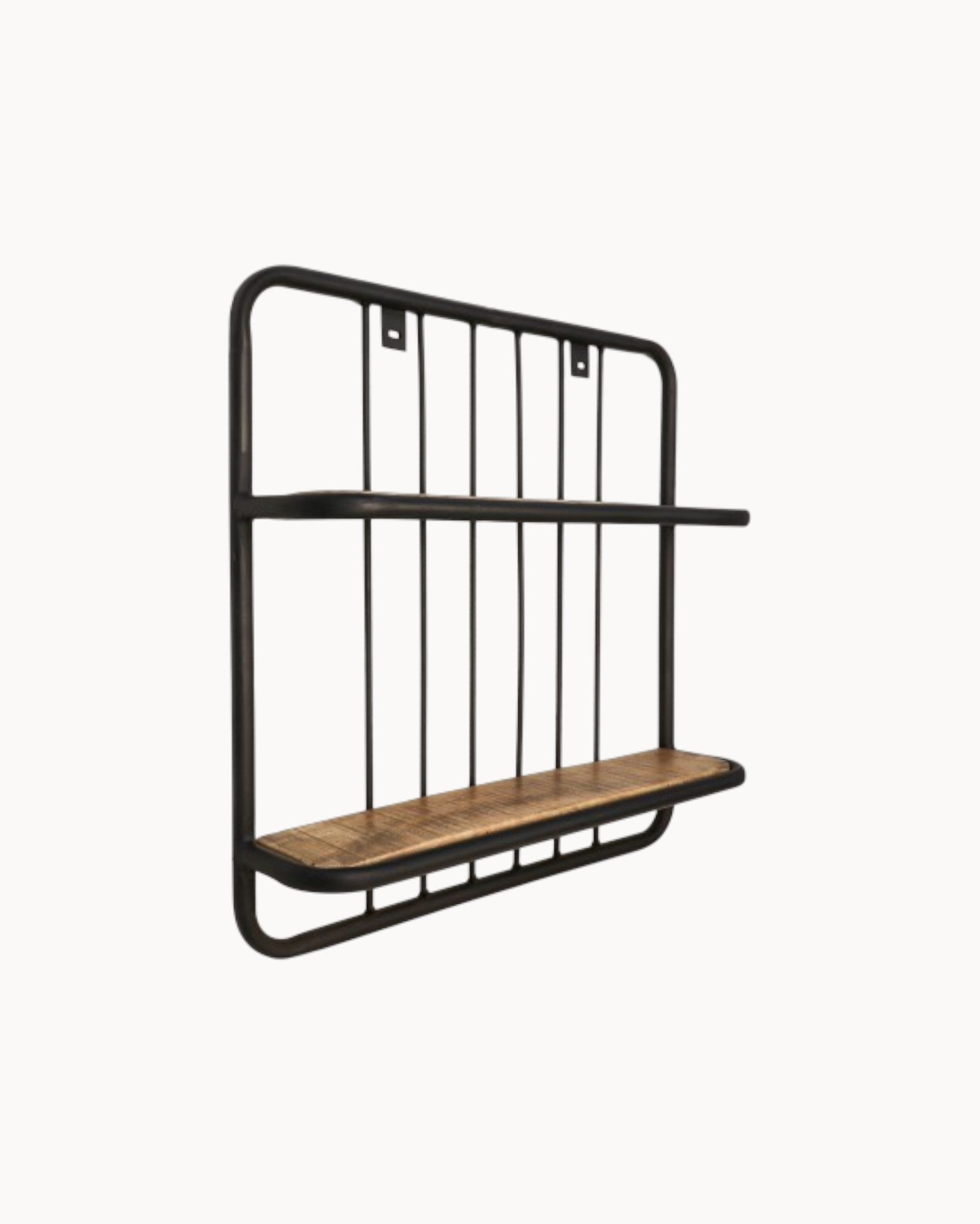 Wall Shelf – HSM Collection – Mango Wood & Metal – 50x12x50 cm – Natural/Black