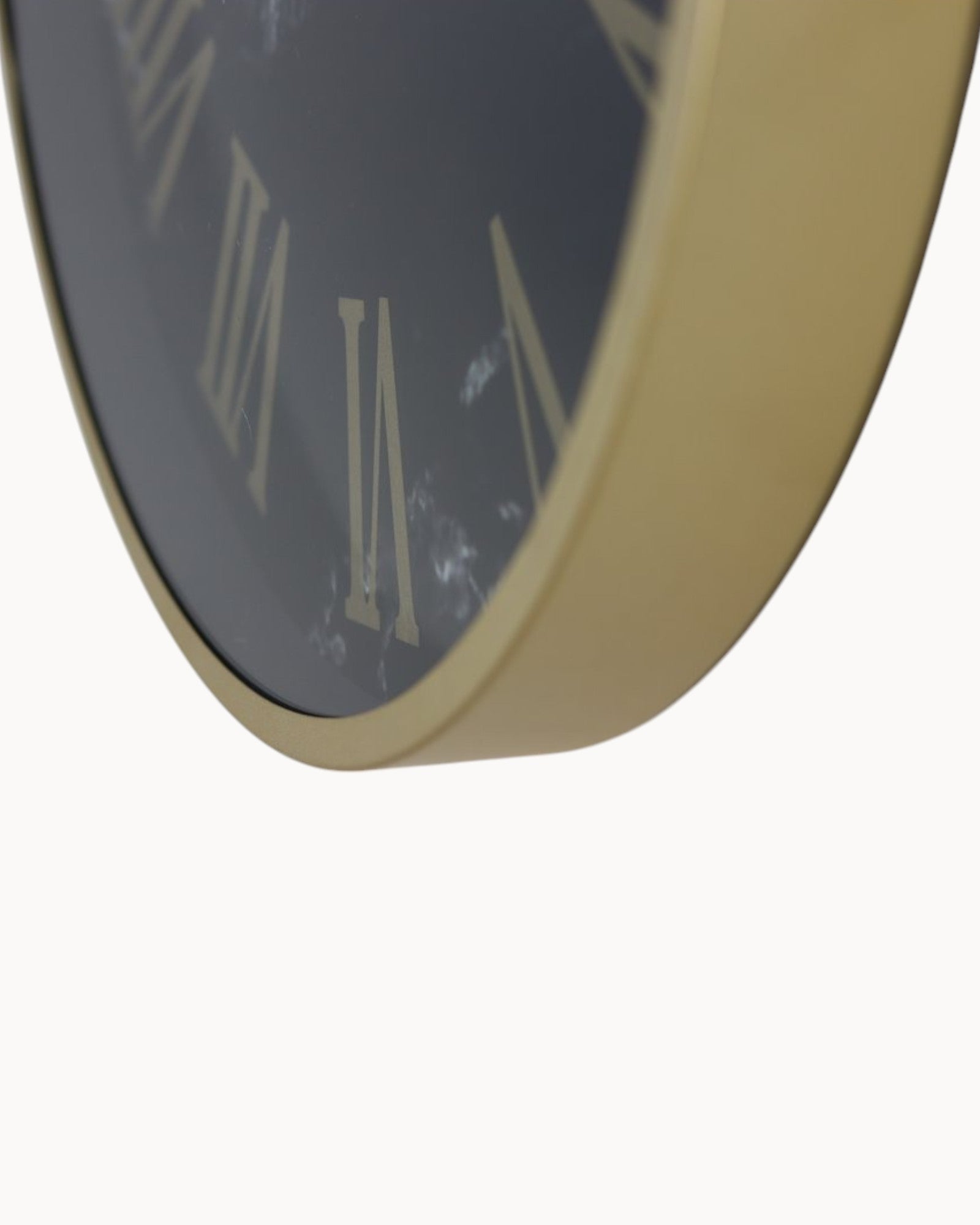 HSM Collection - Wall Clock Marseille Black-Gold - ø50 cm - Metal & Marble Look