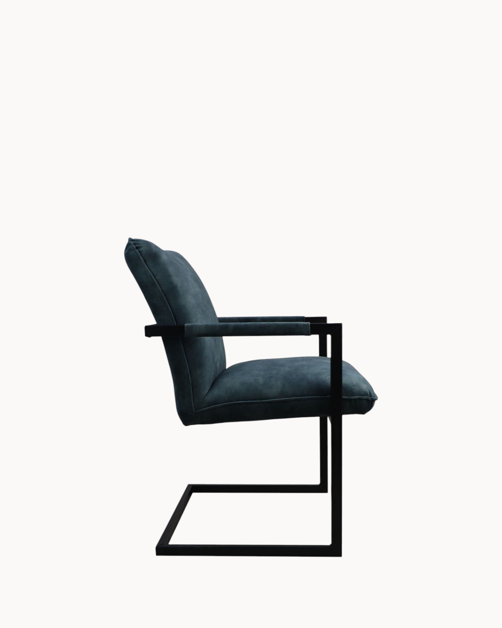 HSM Collectie Eetkamerstoelen Set van 2 - Blauw fluweel - Zwarte poten