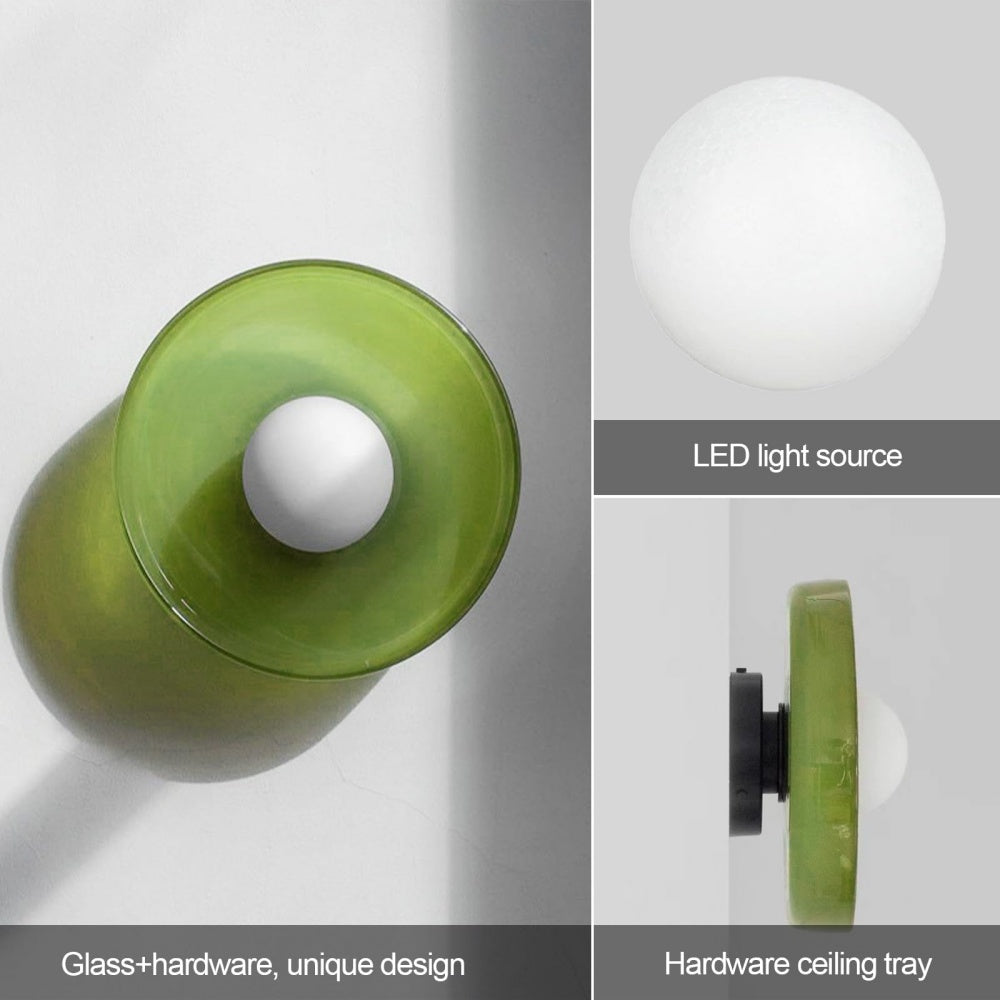 Modern Ceiling Light, Amber Glass, G9 LED, 25/35 cm, 220–240V