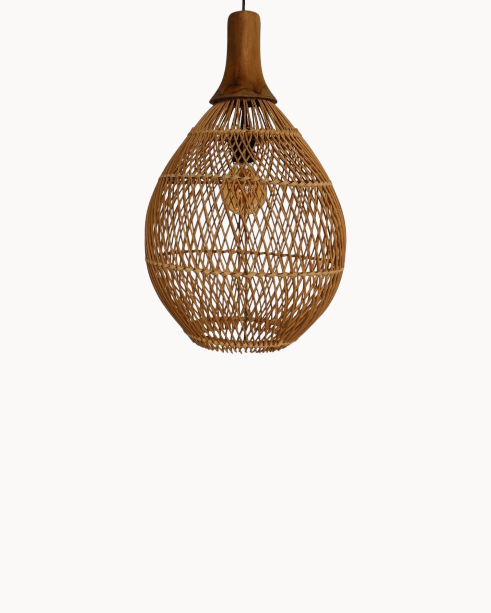 HSM Collection - Pendant Light Rattan Teak 35x35x59 cm - E27 Socket Natural