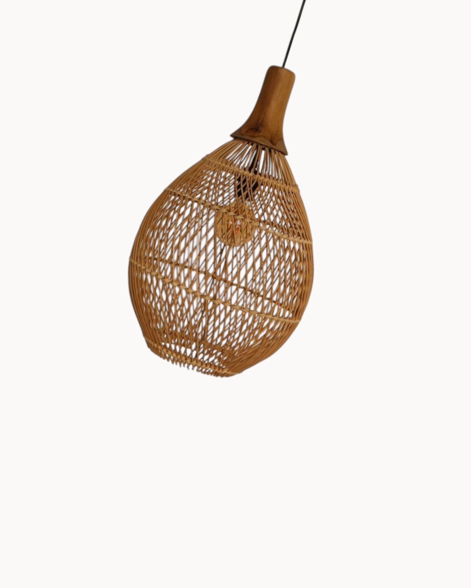 HSM Collection - Pendant Light Rattan Teak 35x35x59 cm - E27 Socket Natural