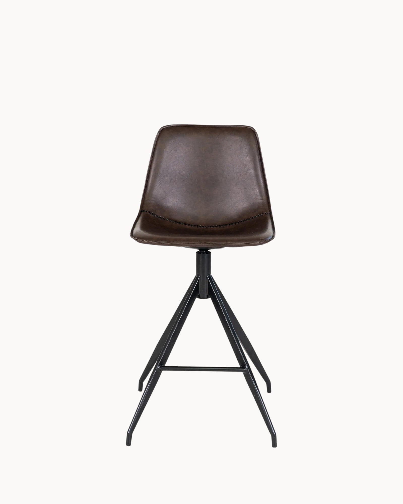 Counter Chair - Monaco - Brown PU Leather - Black Metal Legs - 96cm Height