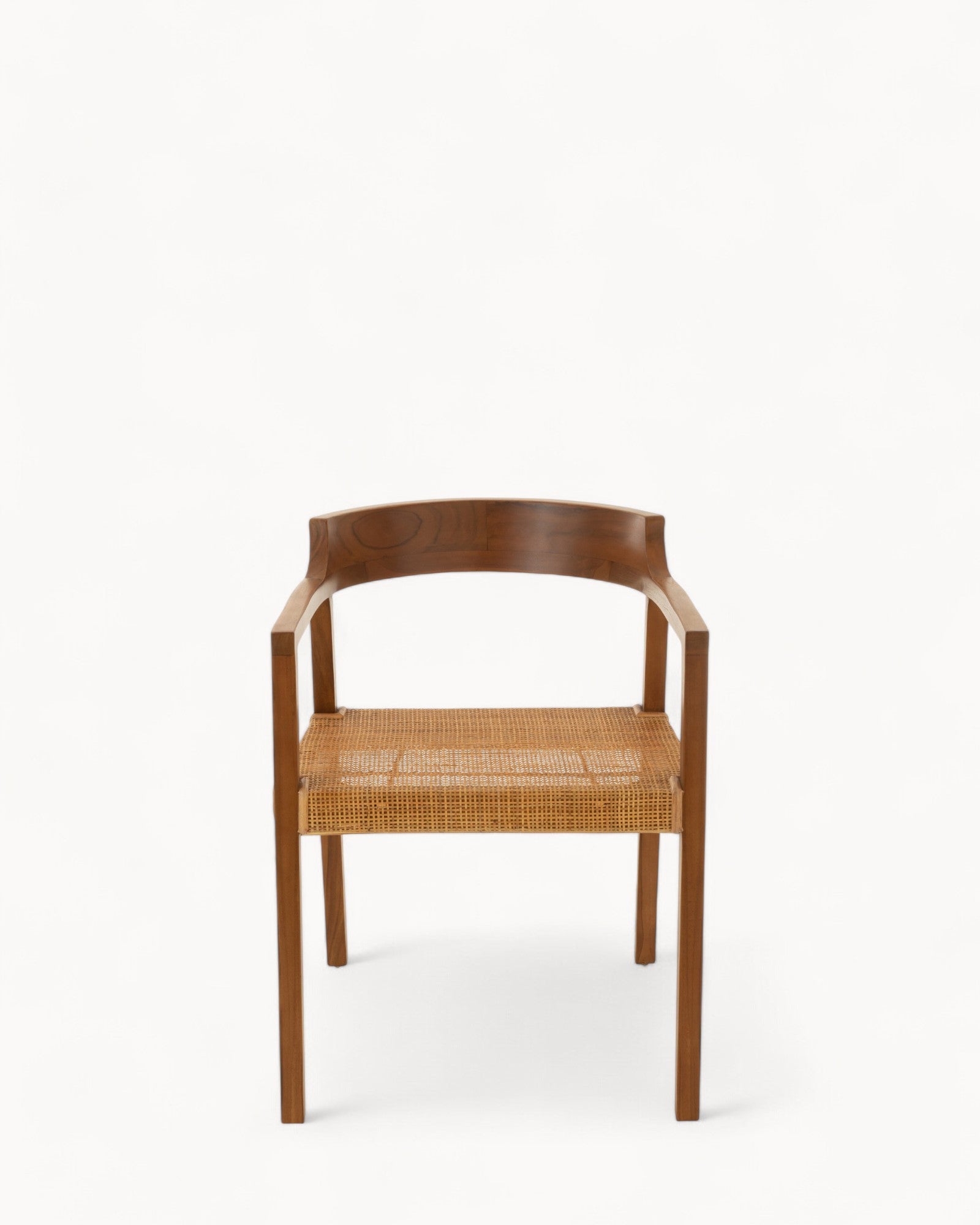 J-Line Emma Stoel - Teak & Rotan - Bruin - Comfortabele Eetkamerstoel
