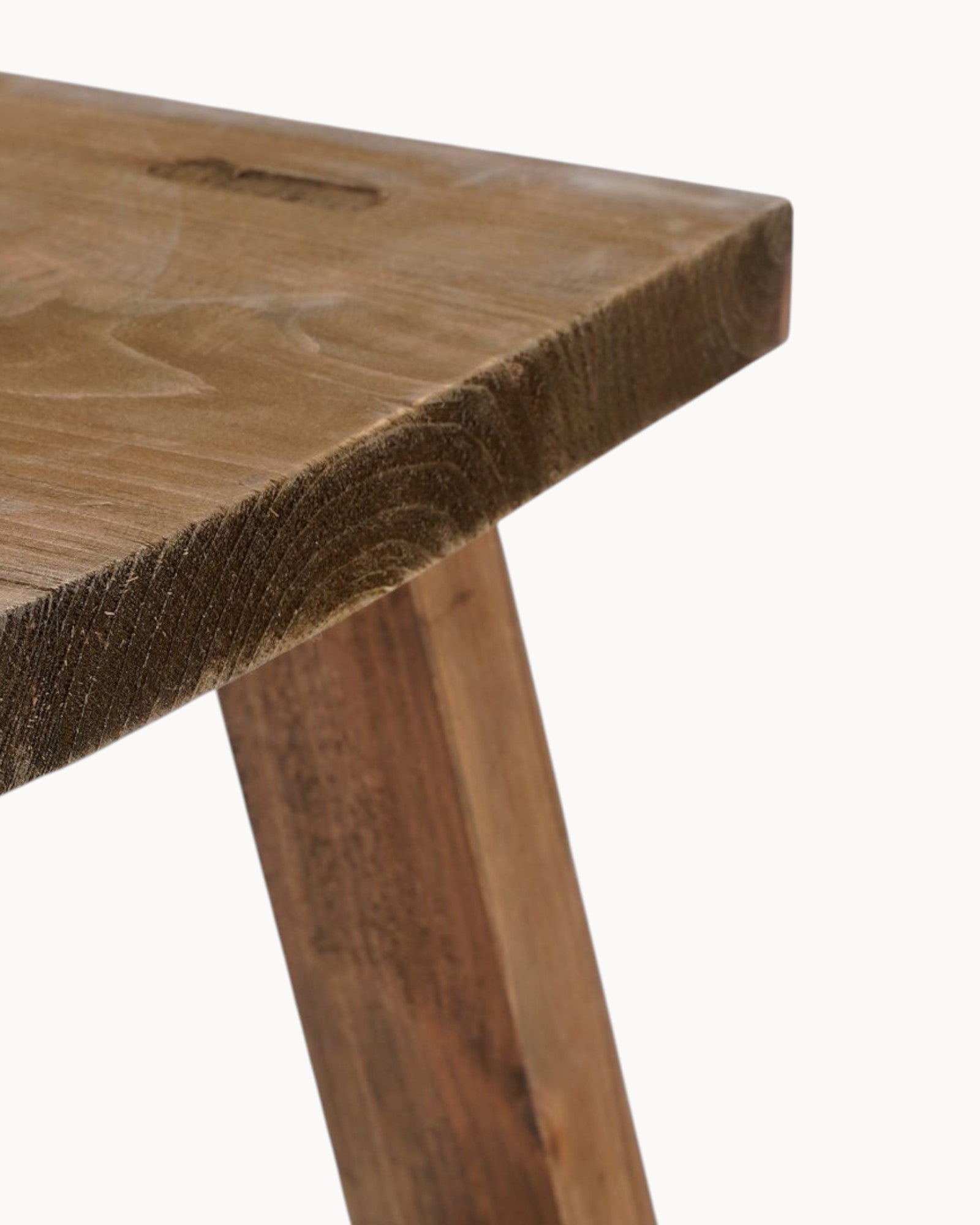 Mica Decoraties Houten Kruk Bruin - Gerecycled Hout - 38x29x34 cm