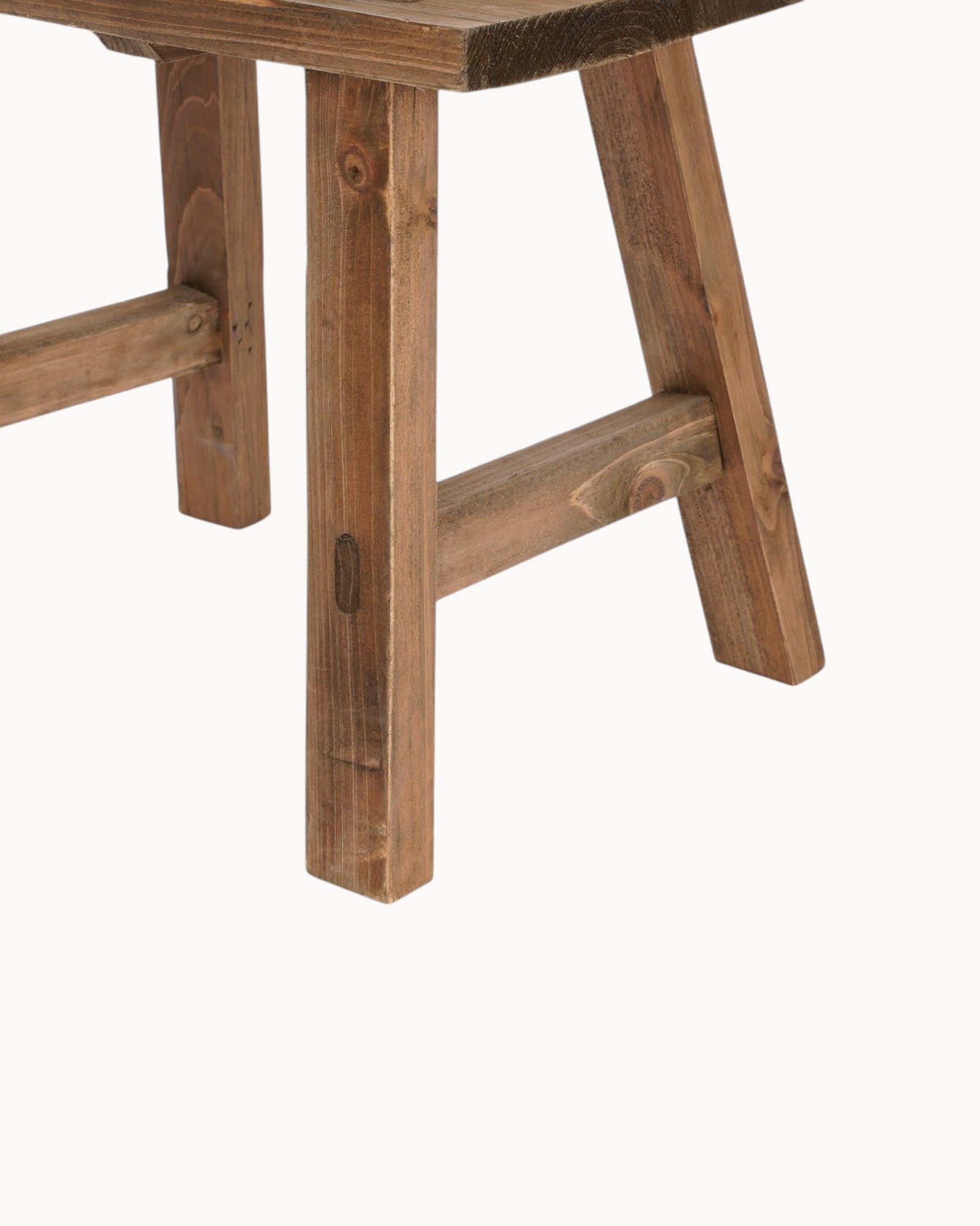 Mica Decoraties Houten Kruk Bruin - Gerecycled Hout - 38x29x34 cm