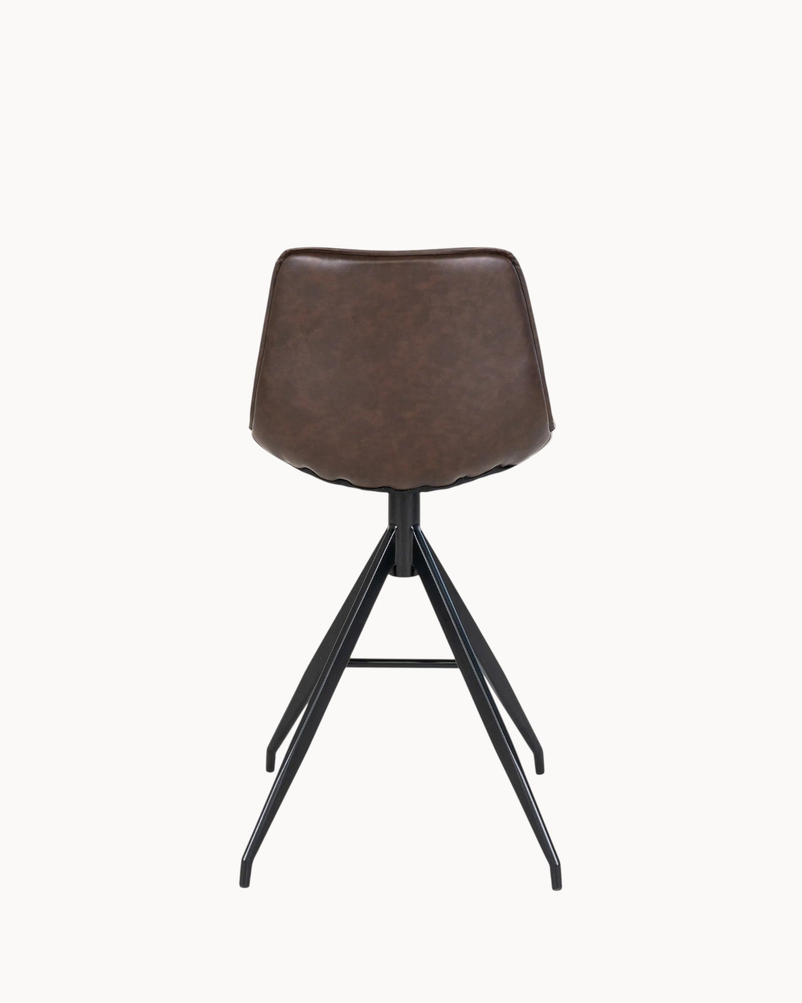 Counter Chair - Monaco - Brown PU Leather - Black Metal Legs - 96cm Height