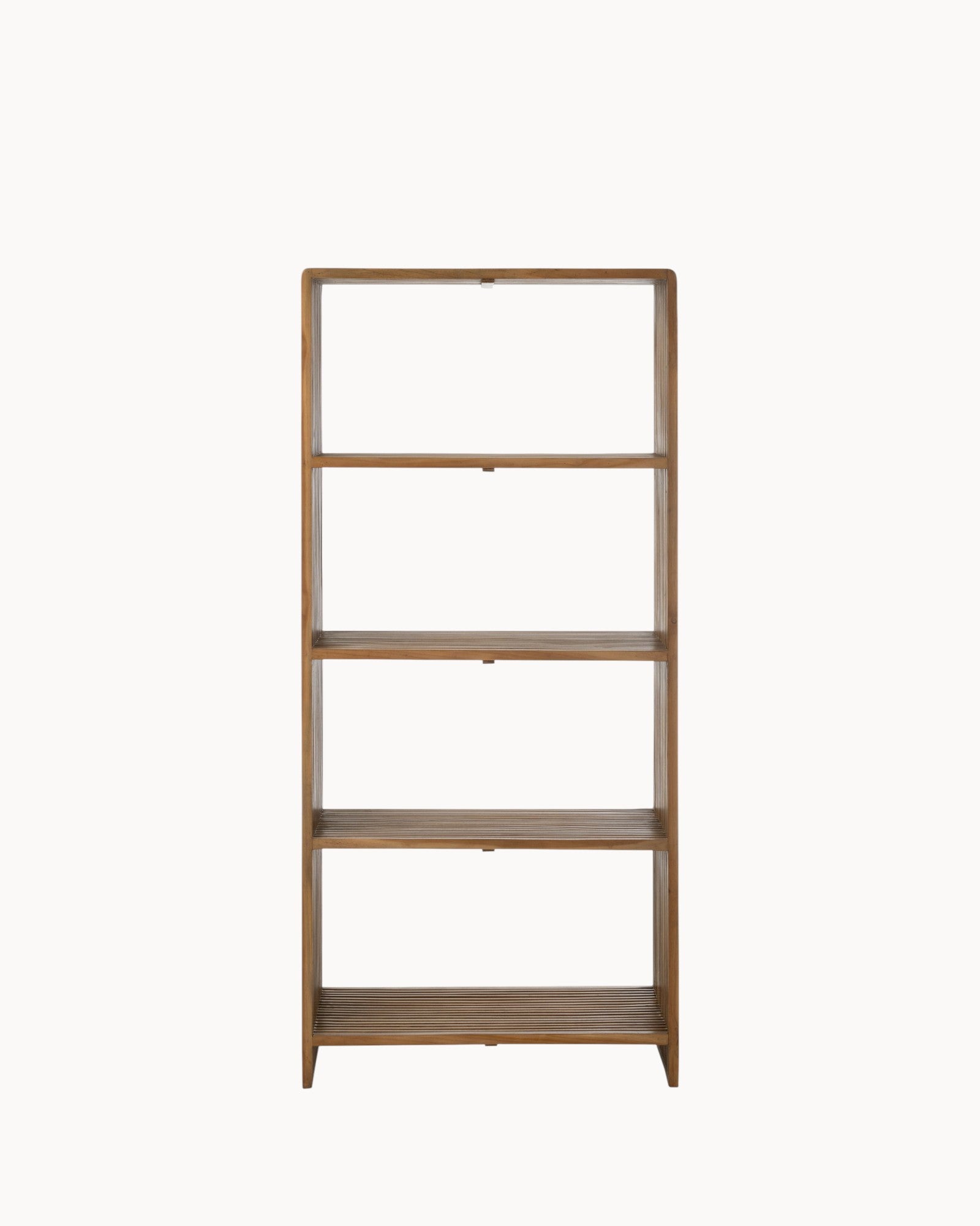 J-Line - Bookcase 4 Shelves - Recycled Teak - Natural Wood - 190cm