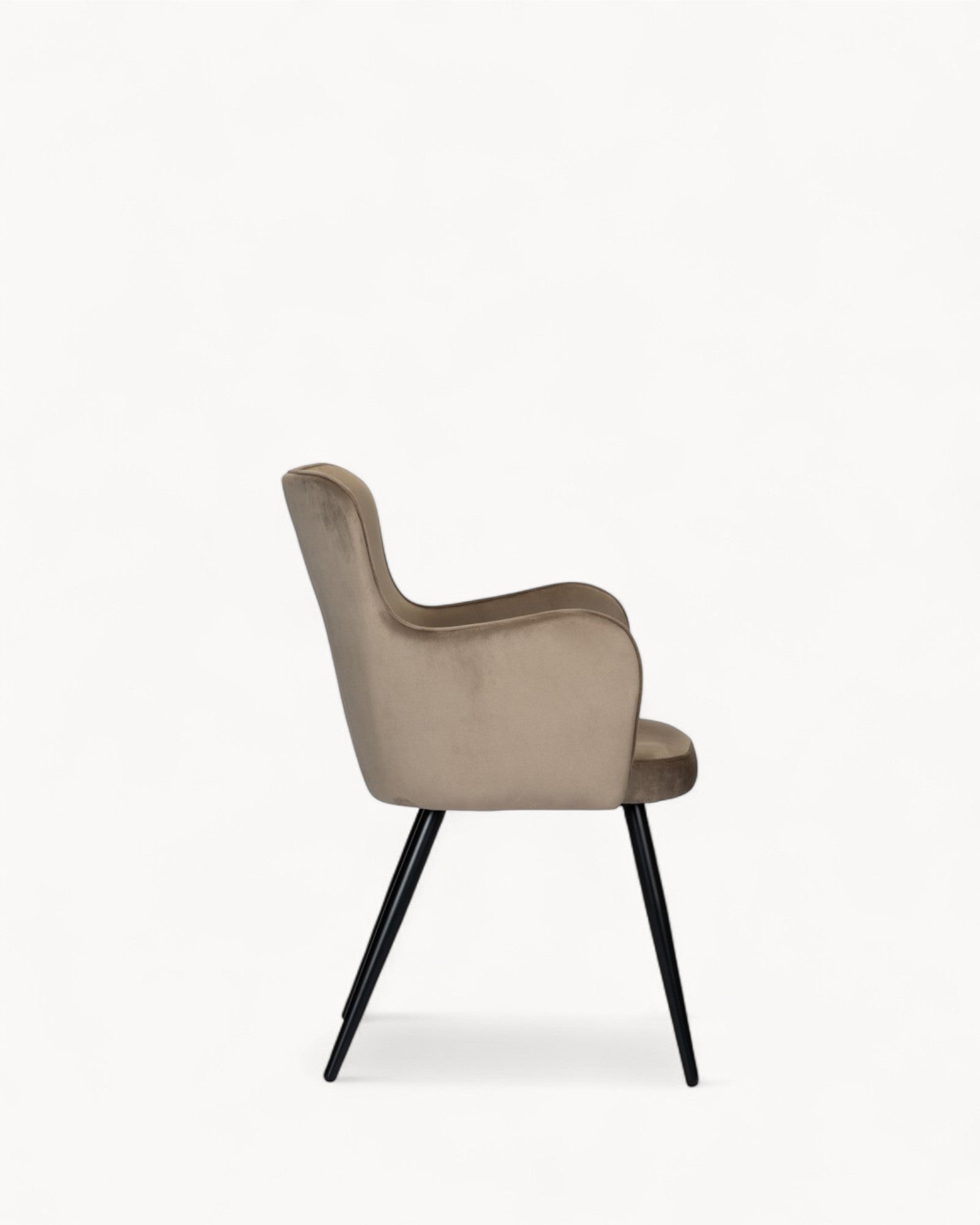 Soft Arc Dining Chair - Set of 2 - Sand White - Fabric & Steel