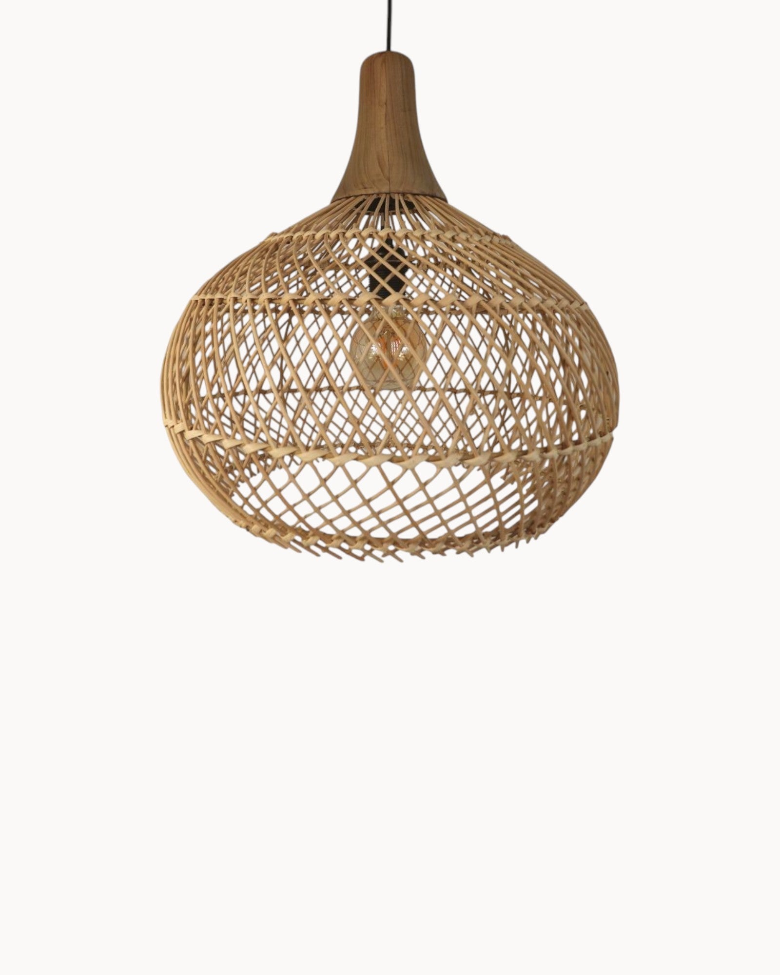 Hanging Lamp Rattan Natural Ø43cm - HSM Collection - Teak - E27 Socket
