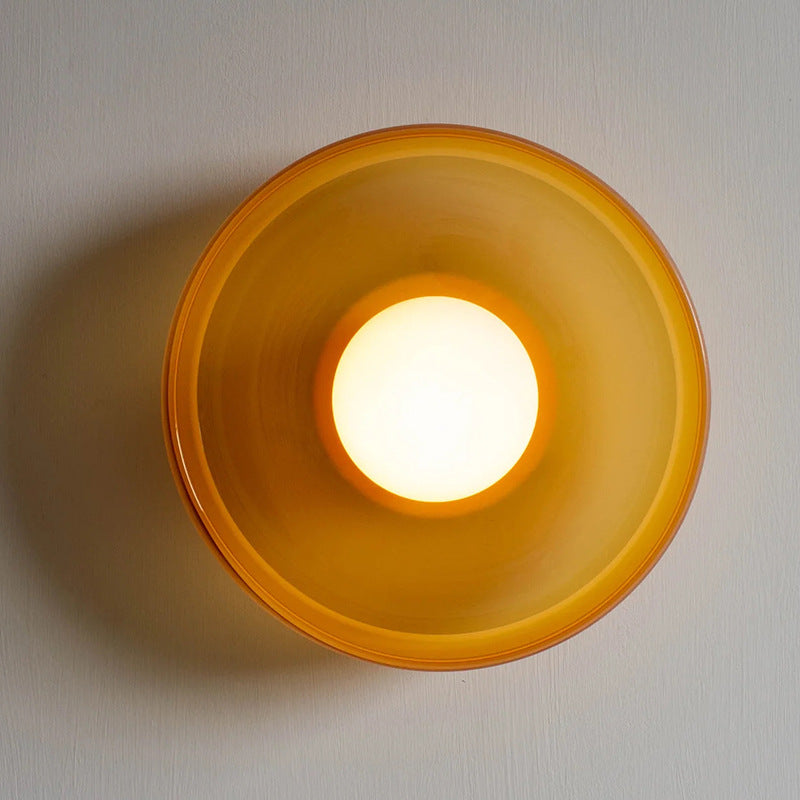 Modern Ceiling Light, Amber Glass, G9 LED, 25/35 cm, 220–240V