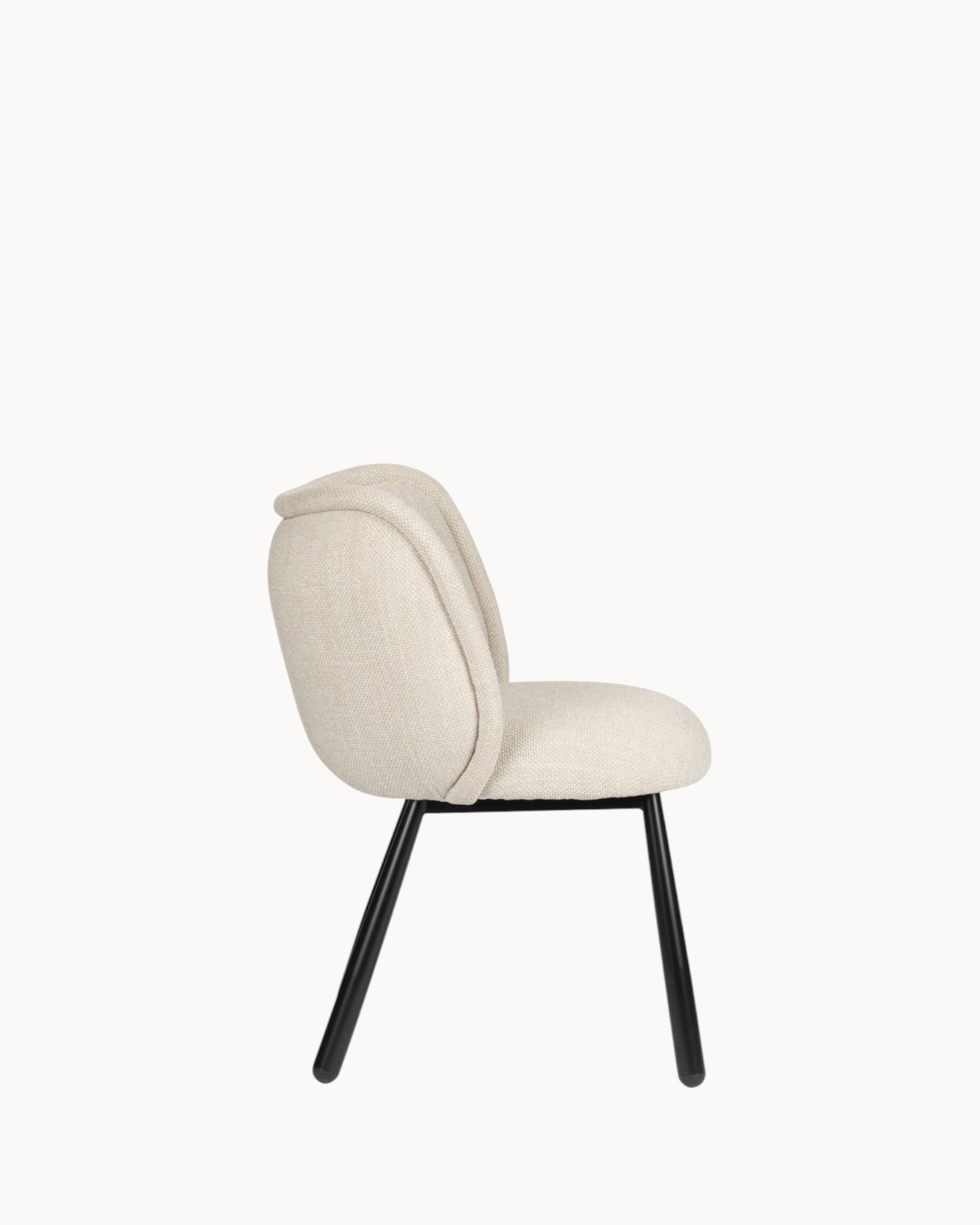 Panda Chair Beige - Ergonomic, Set of 2 with Black Steel Frame