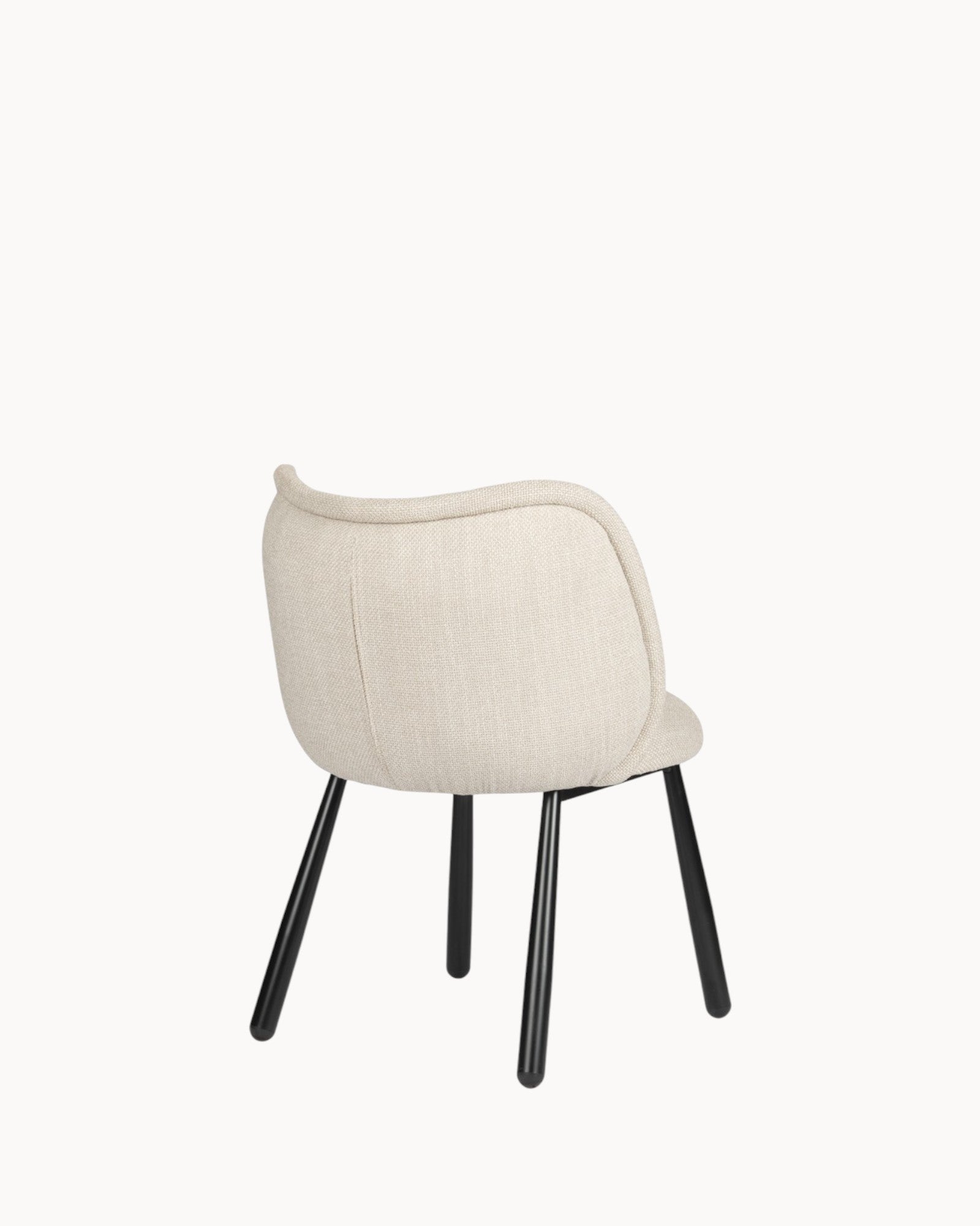 Panda Chair Beige - Ergonomic, Set of 2 with Black Steel Frame