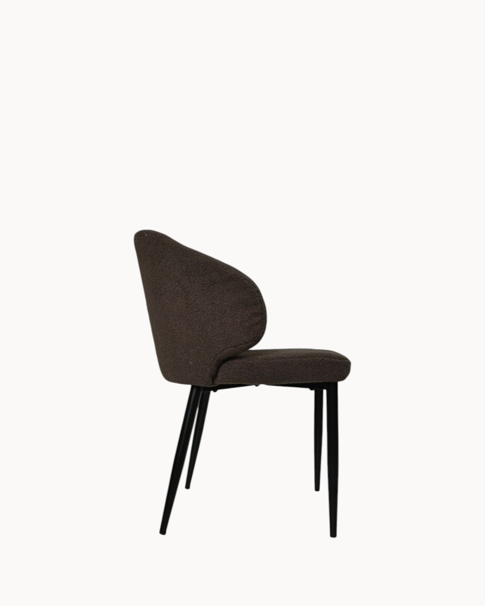 Yuna Dining Chair, Set of 2 - Espresso/Black - Fabric/Metal