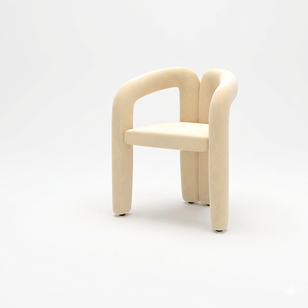 Elegante Crèmekleurige Kaptafelstoel voor de Slaapkamer