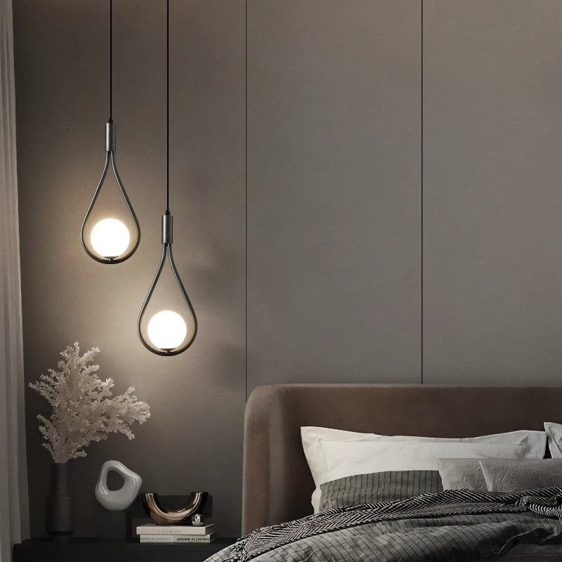Moderne nordische Pendelleuchte, Eisen & Glas, E27/E14/G9, höhenverstellbar