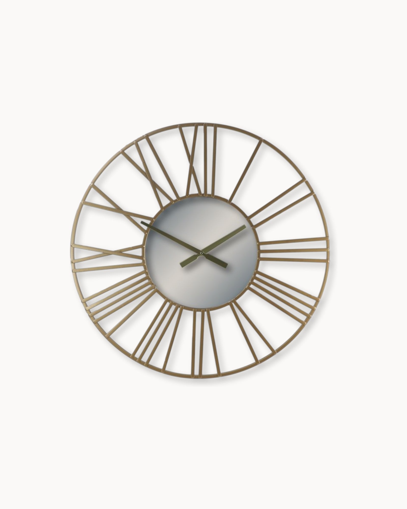 Roman Wall Clock - Large Golden Wall Clock with Roman Numerals - Ø80 cm