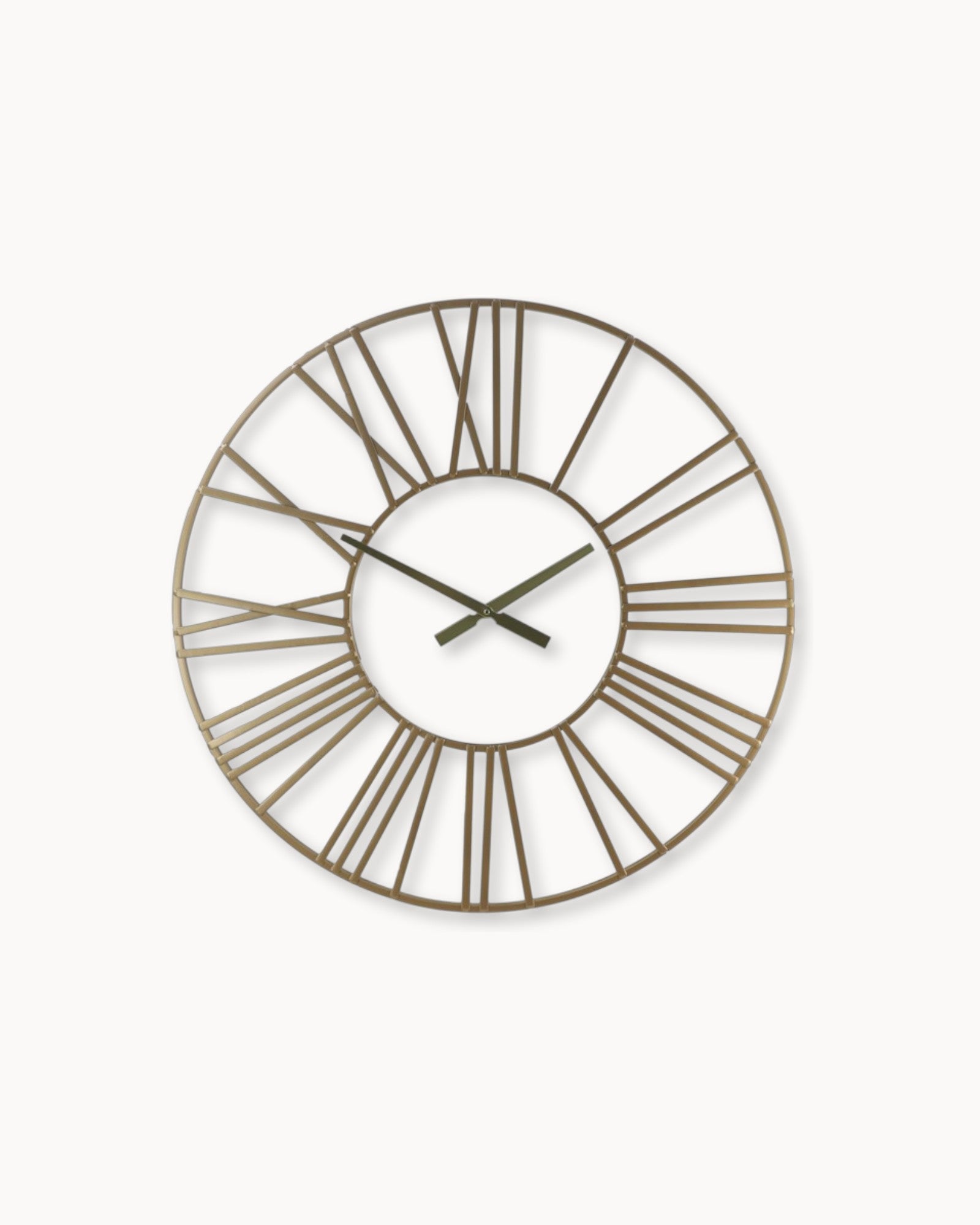 Roman Wall Clock - Large Golden Wall Clock with Roman Numerals - Ø80 cm