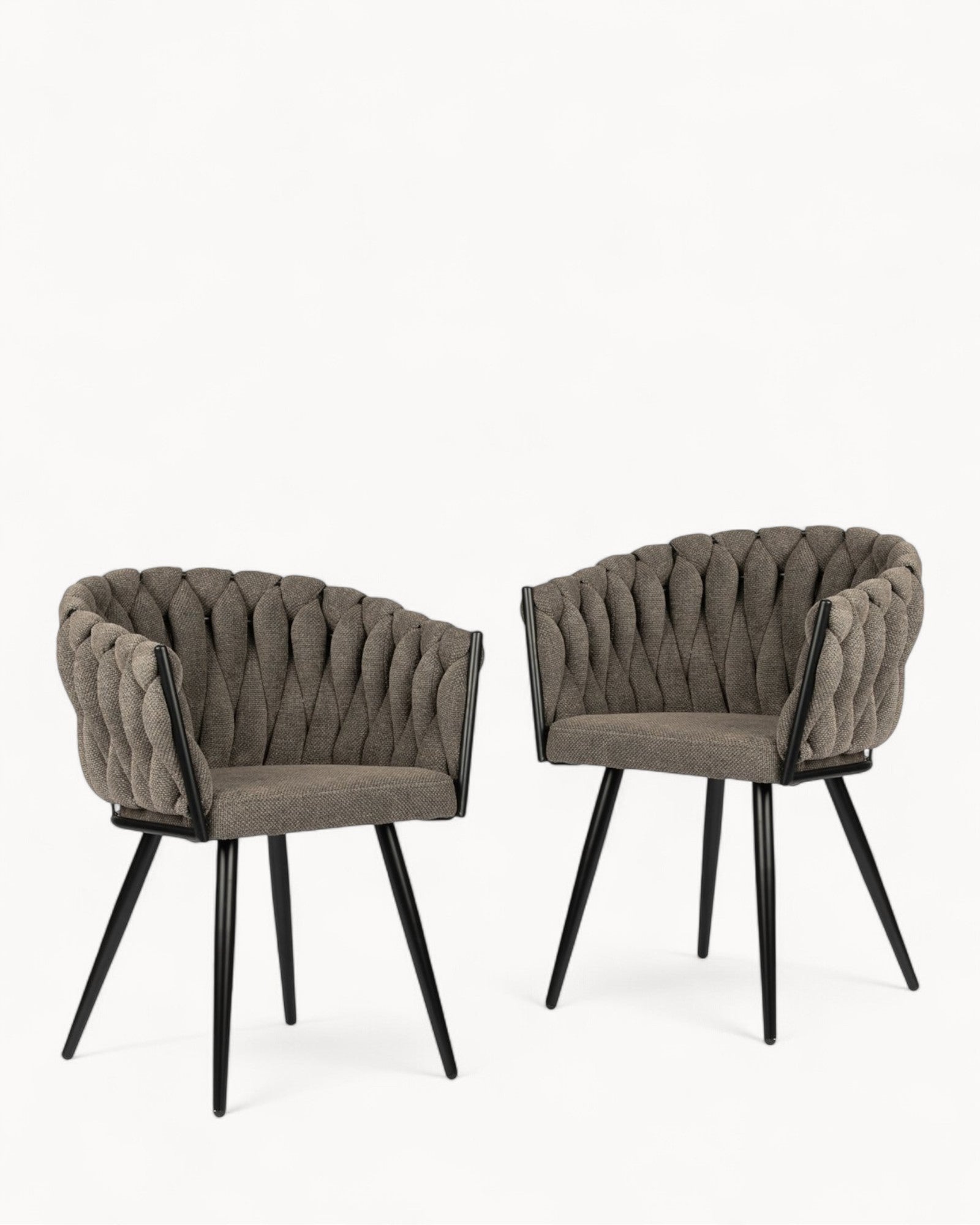 Eetkamerstoel, set van 2 – Wave Design – Taupe – Aluminium frame – Comfortabele vulling
