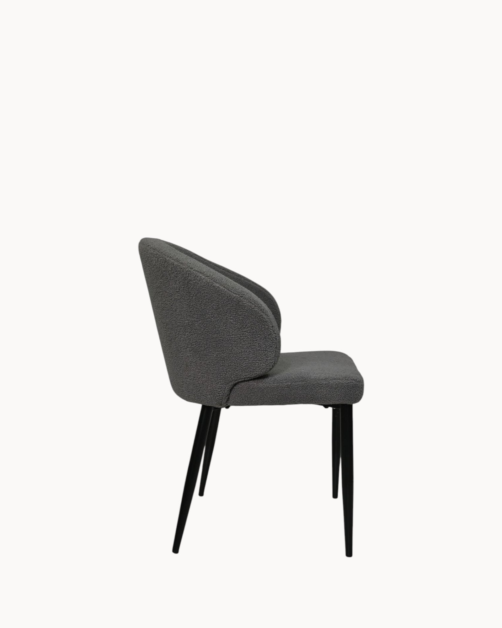 HSM Collection - Dining Chair Yuna Set of 2 - Gray/Black - Fabric & Metal