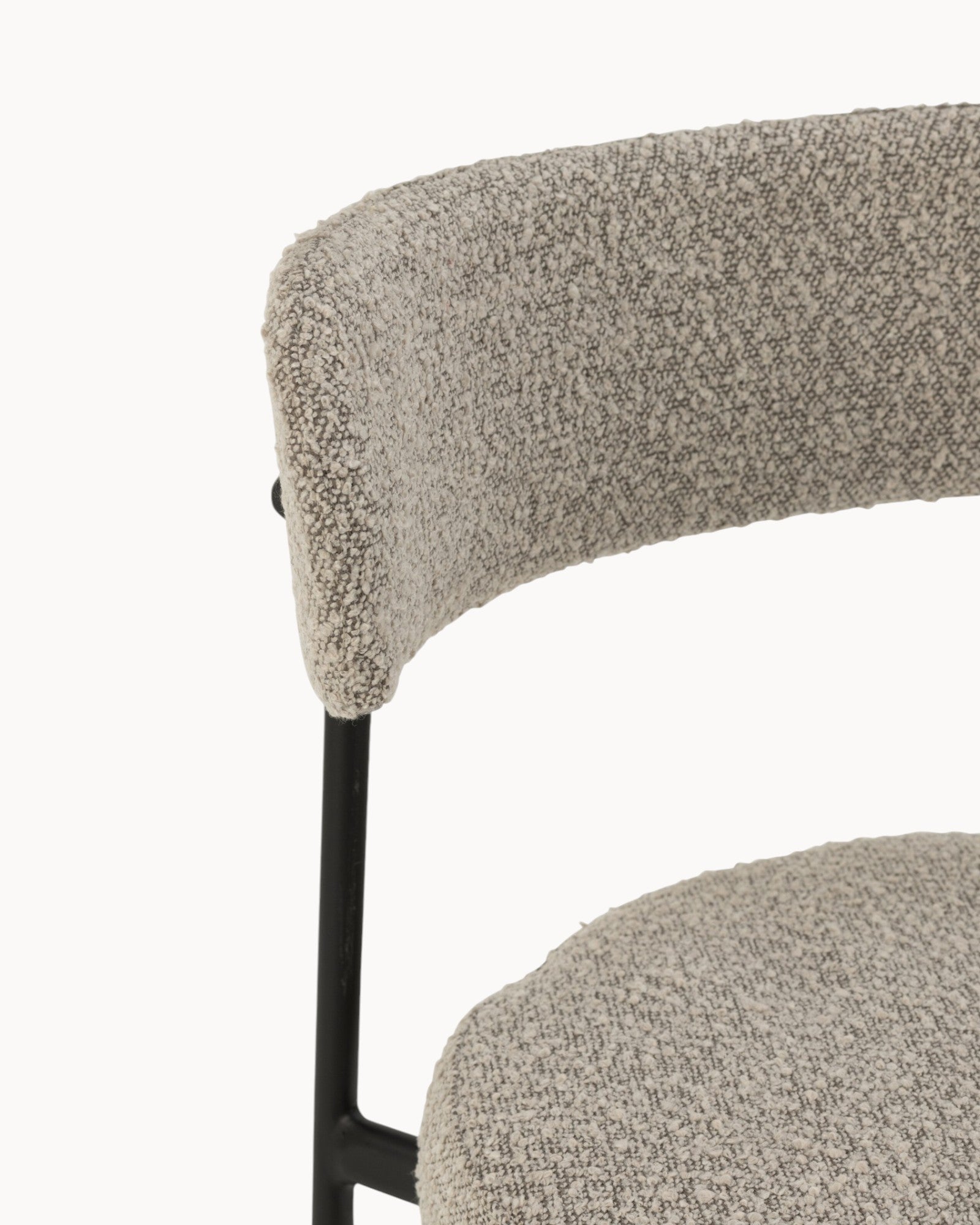 J-Line - Bar Chair - Modern Boucle Grey - Plywood & Metal Frame - 67cm