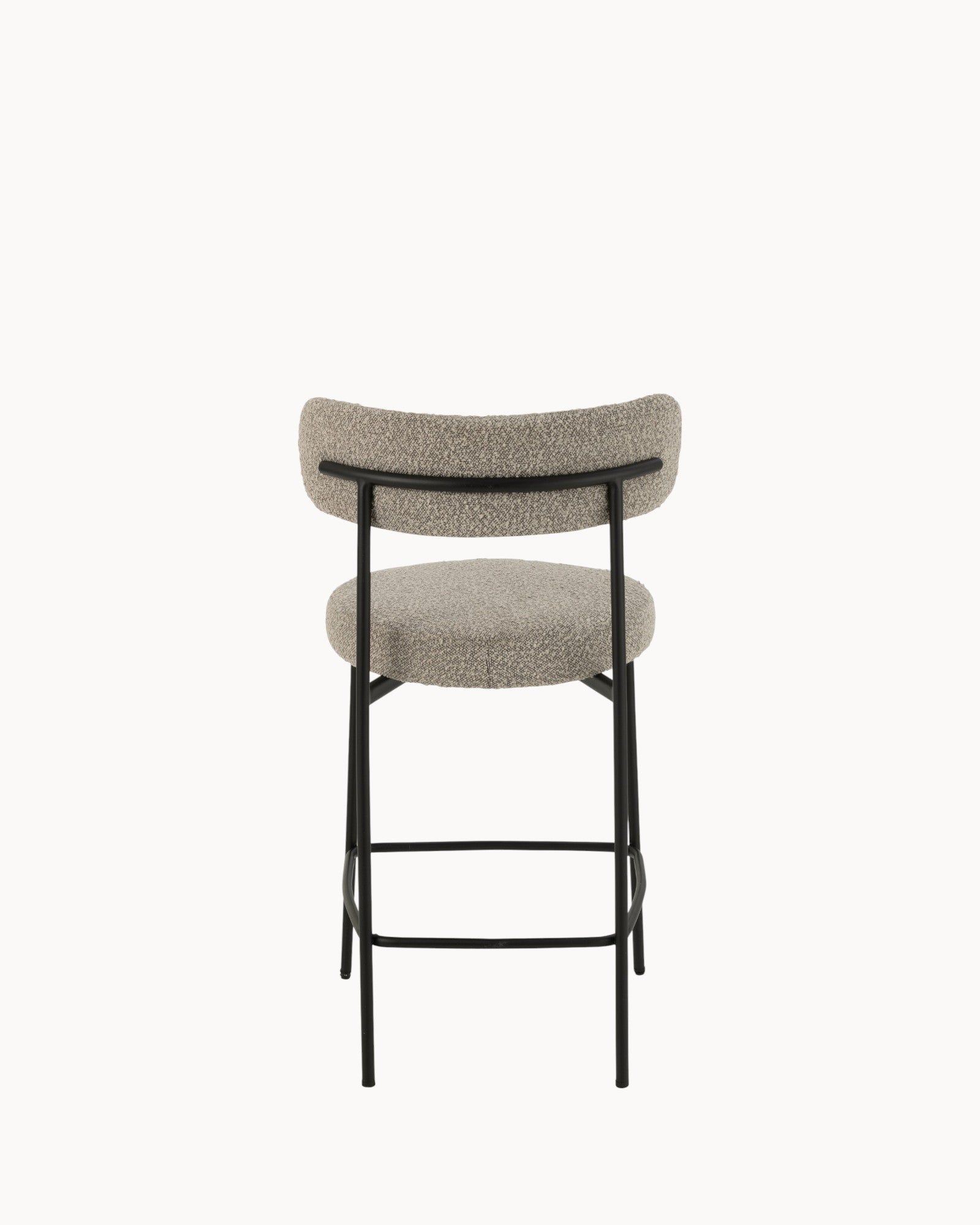 J-Line - Bar Chair - Modern Boucle Grey - Plywood & Metal Frame - 67cm
