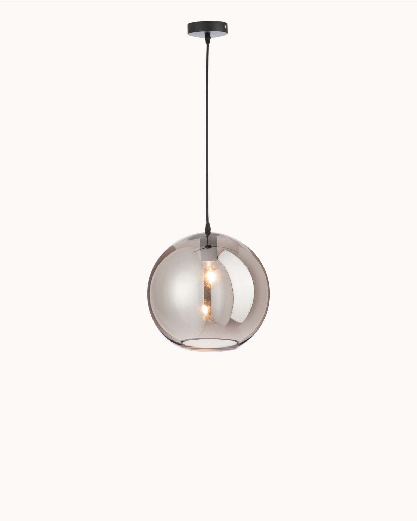 Floor Lamp – Spherical Shape – Mirror Glass Silver, 220cm with E27 Socket