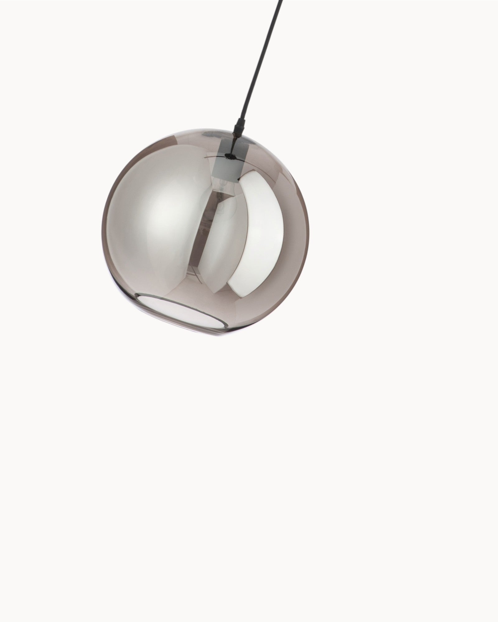 Floor Lamp – Spherical Shape – Mirror Glass Silver, 220cm with E27 Socket