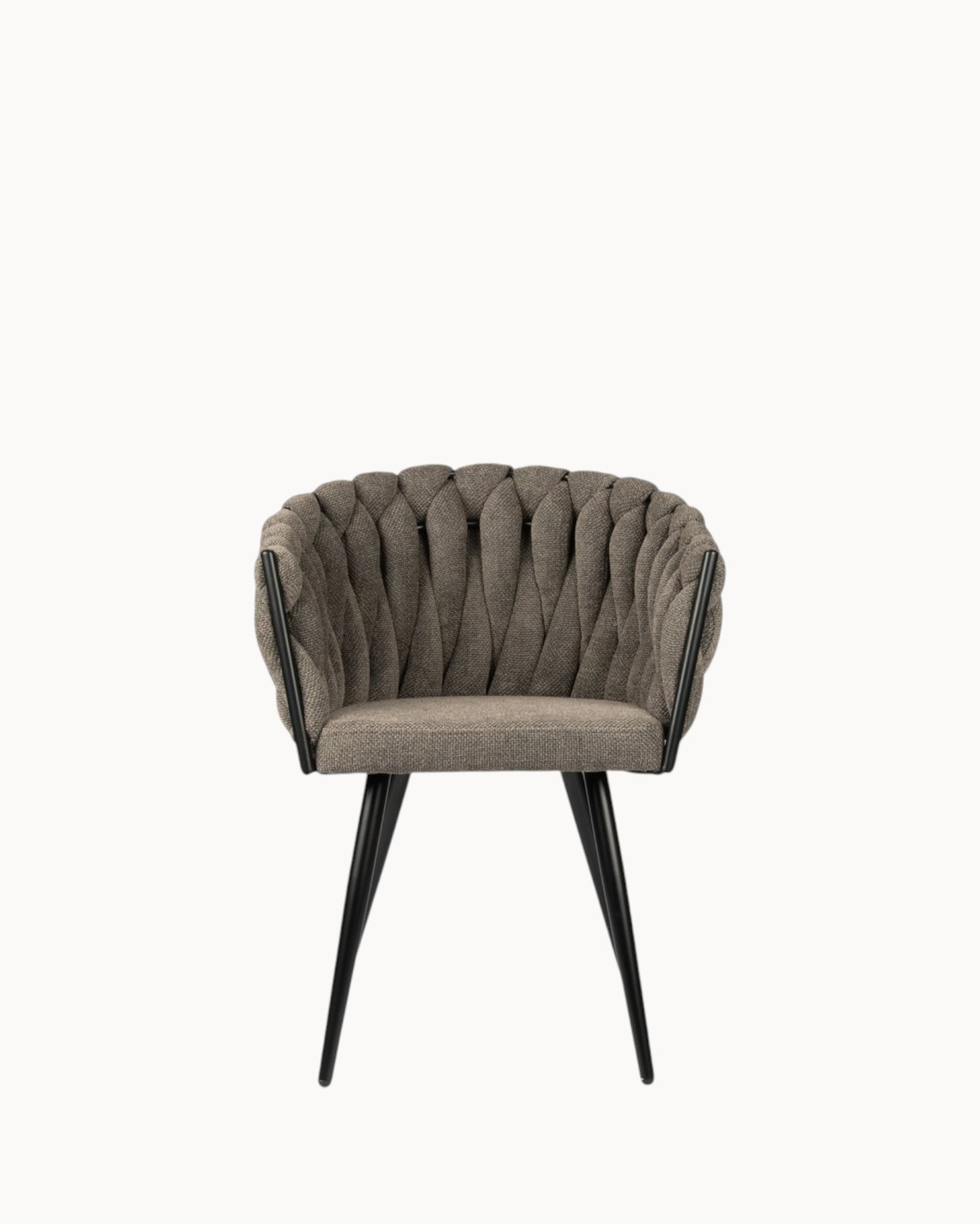 Eetkamerstoel, set van 2 – Wave Design – Taupe – Aluminium frame – Comfortabele vulling