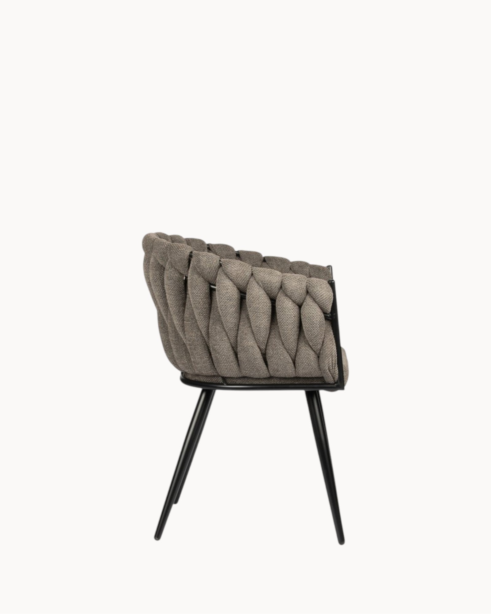 Dining Chair, Set of 2 – Wave Design – Taupe – Aluminum Frame – Comfort Padding