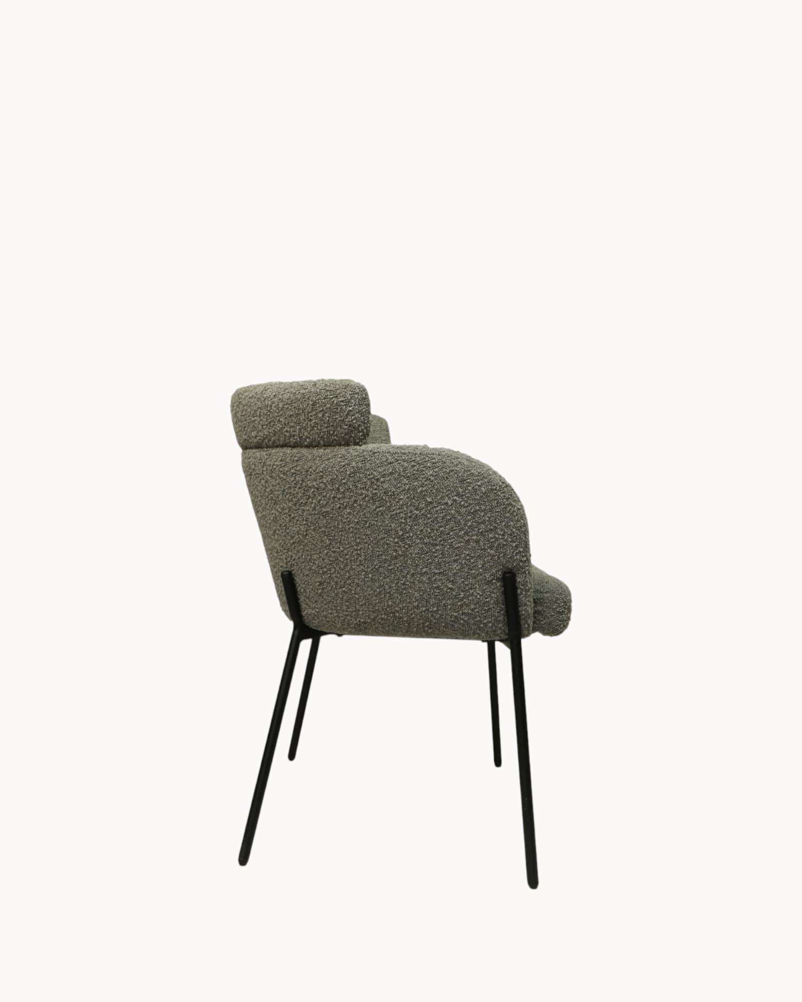 HSM Collection - Luca Dining Chair, Set of 2 - Bouclé Fabric - Gray/Black