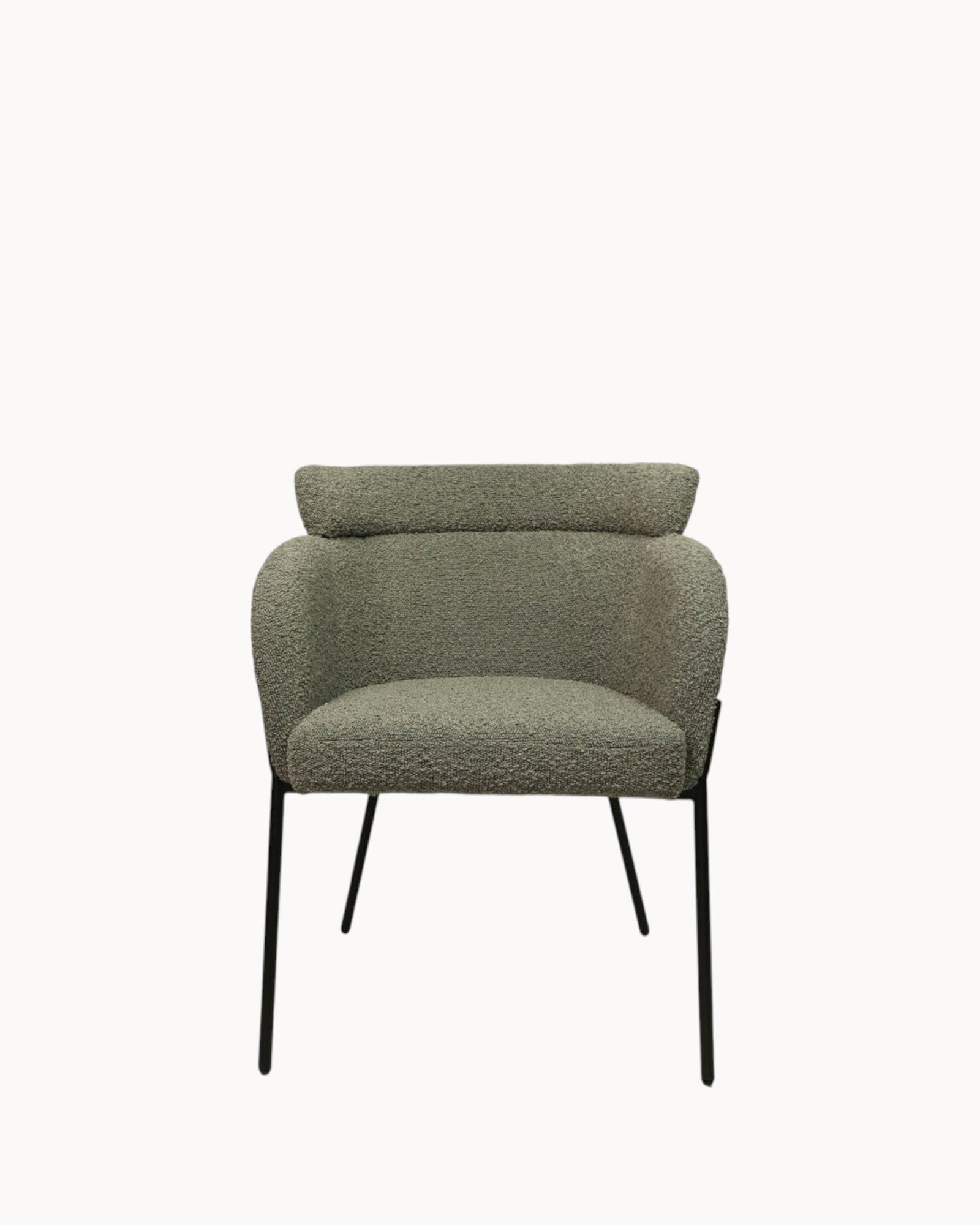 HSM Collection - Luca Eetkamerstoel, Set van 2 - Bouclé Stof - Grijs/Zwart