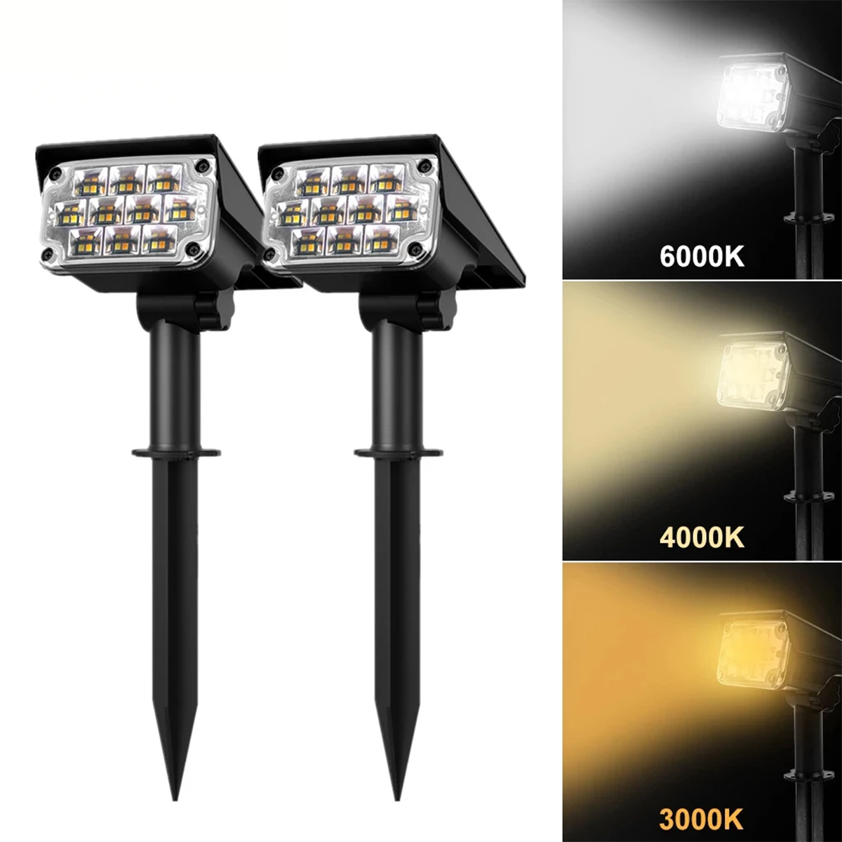 Kabellose LED Solar Gartenstrahler Deluxe