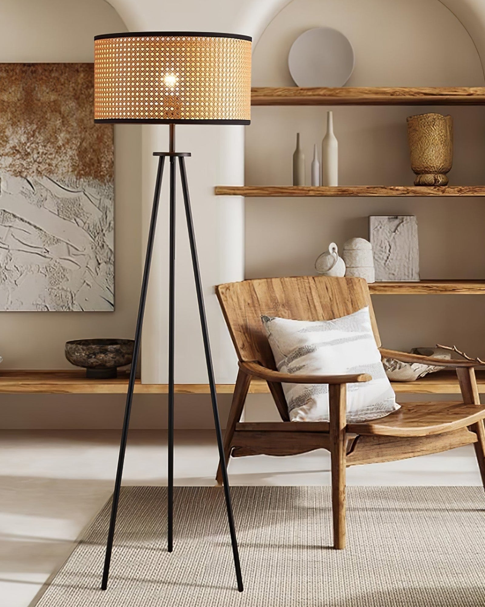 Natural bamboo color & black