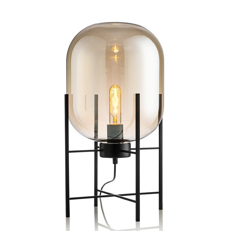 Lunensa Amber Glass Bedside Lamp - Alternative Sourcing (Ø26xH45cm)