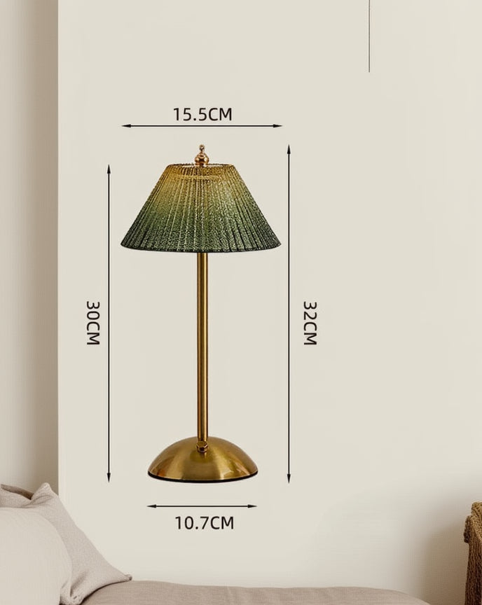 Decorative Glass Table Lamp – Elegant Bedside Lamp with Modern Design