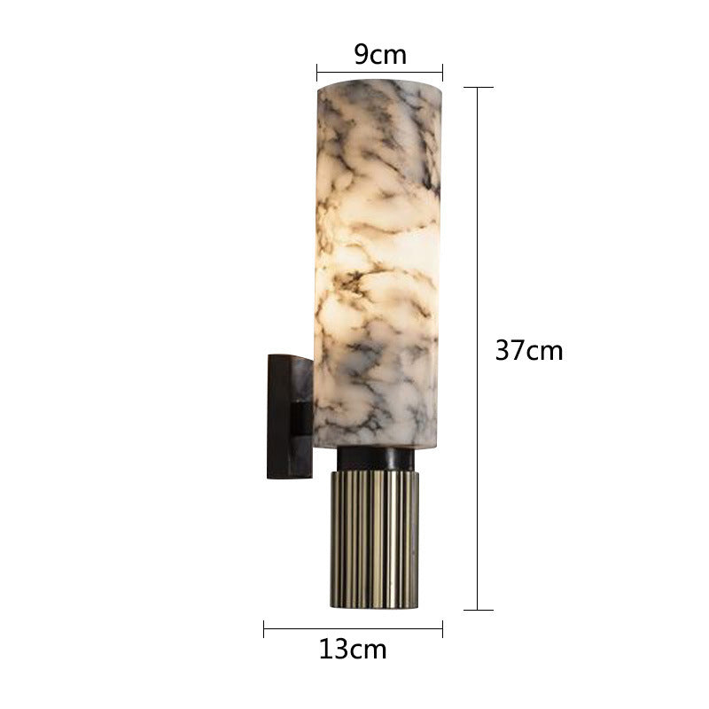 Modern Luxury Brass Wall Lamp with Marble Look