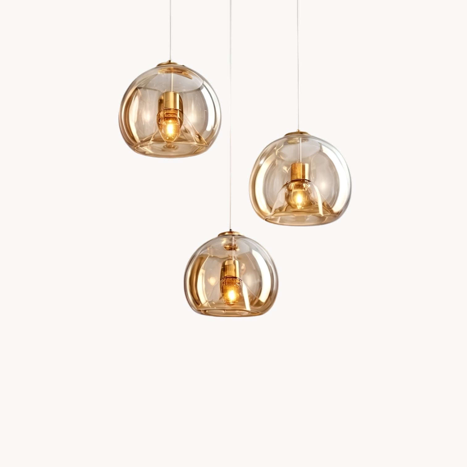 Moderne LED-hanglamp van glas - Amber, koper, smeedijzer