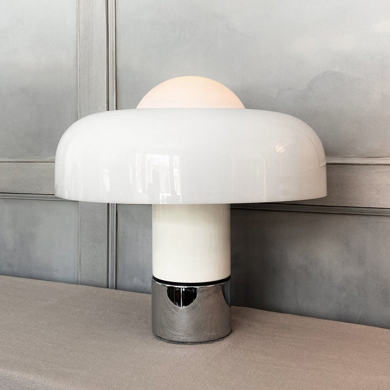 Moderne Paddenstoel Tafellamp – Designer Glaslamp met Glanzend Oppervlak
