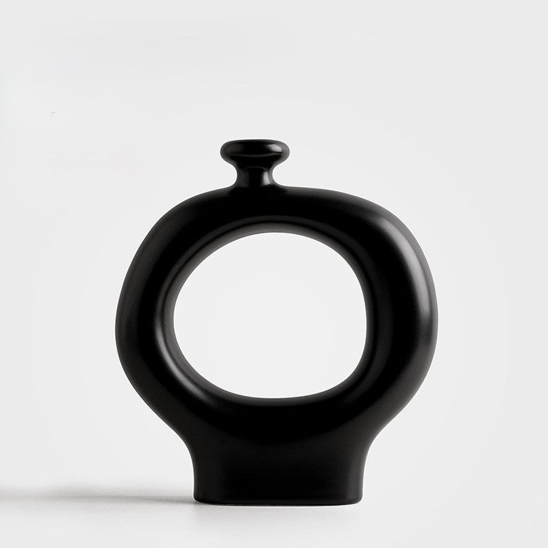 Artistic Porcelain Ceramic Vase – Sculptural Design in Nordic Wabi-Sabi Style