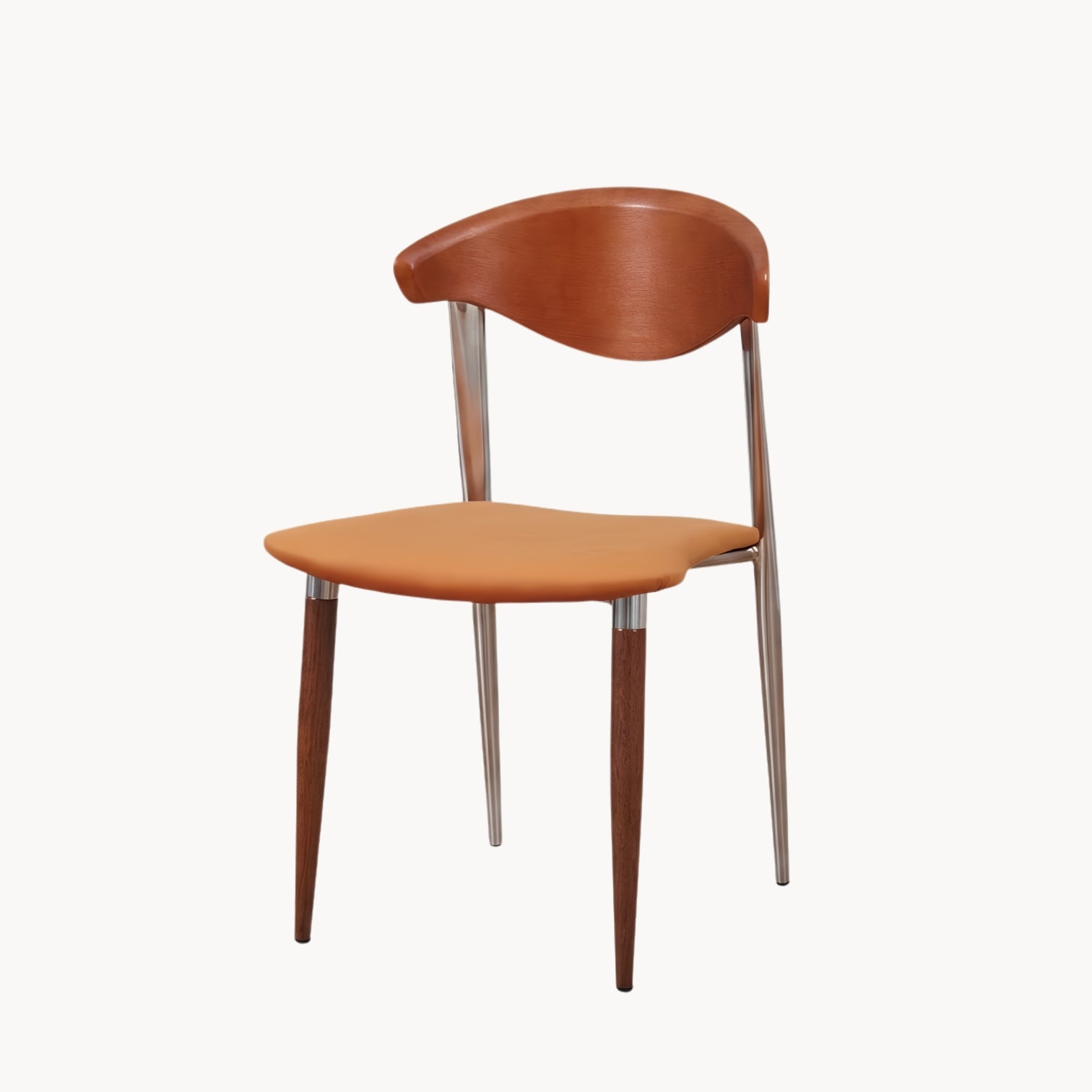 Mid-Century Modern Solid Wood Dining Chair