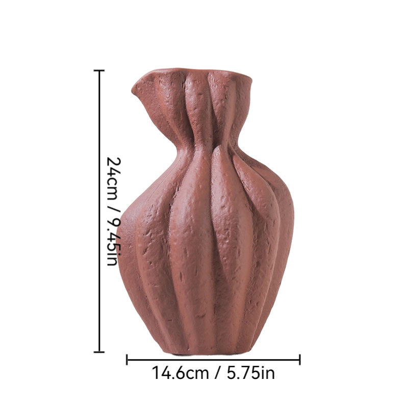 Sculpturale Keramische Vaas in Wabi-Sabi Stijl – Modern Decoratief Object met Organische Vorm
