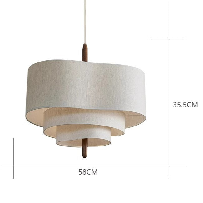 Wabi-Sabi Fabric Pendant Light with Multi-Tier Design
