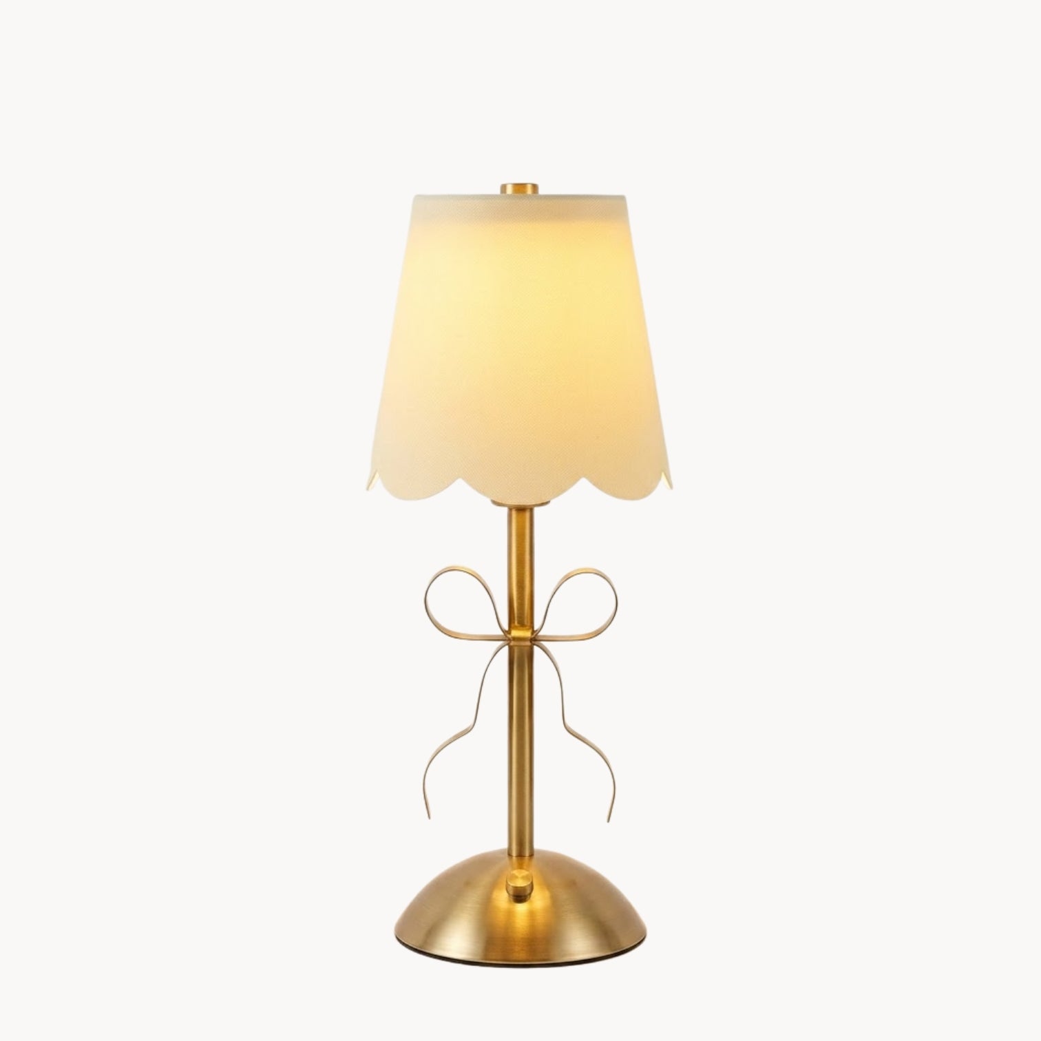 Vintage Table Lamp with Bow Detail – Fabric Lamp with Warm Light