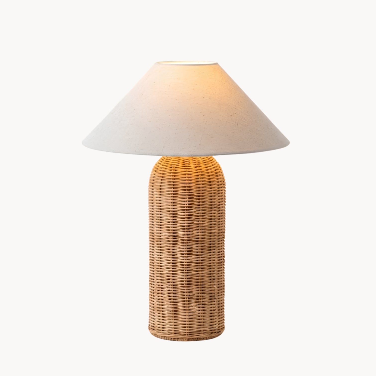 Wabi-Sabi Rattan Table Lamp in Vintage Style