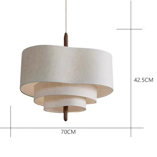 Wabi-Sabi Fabric Pendant Light with Multi-Tier Design